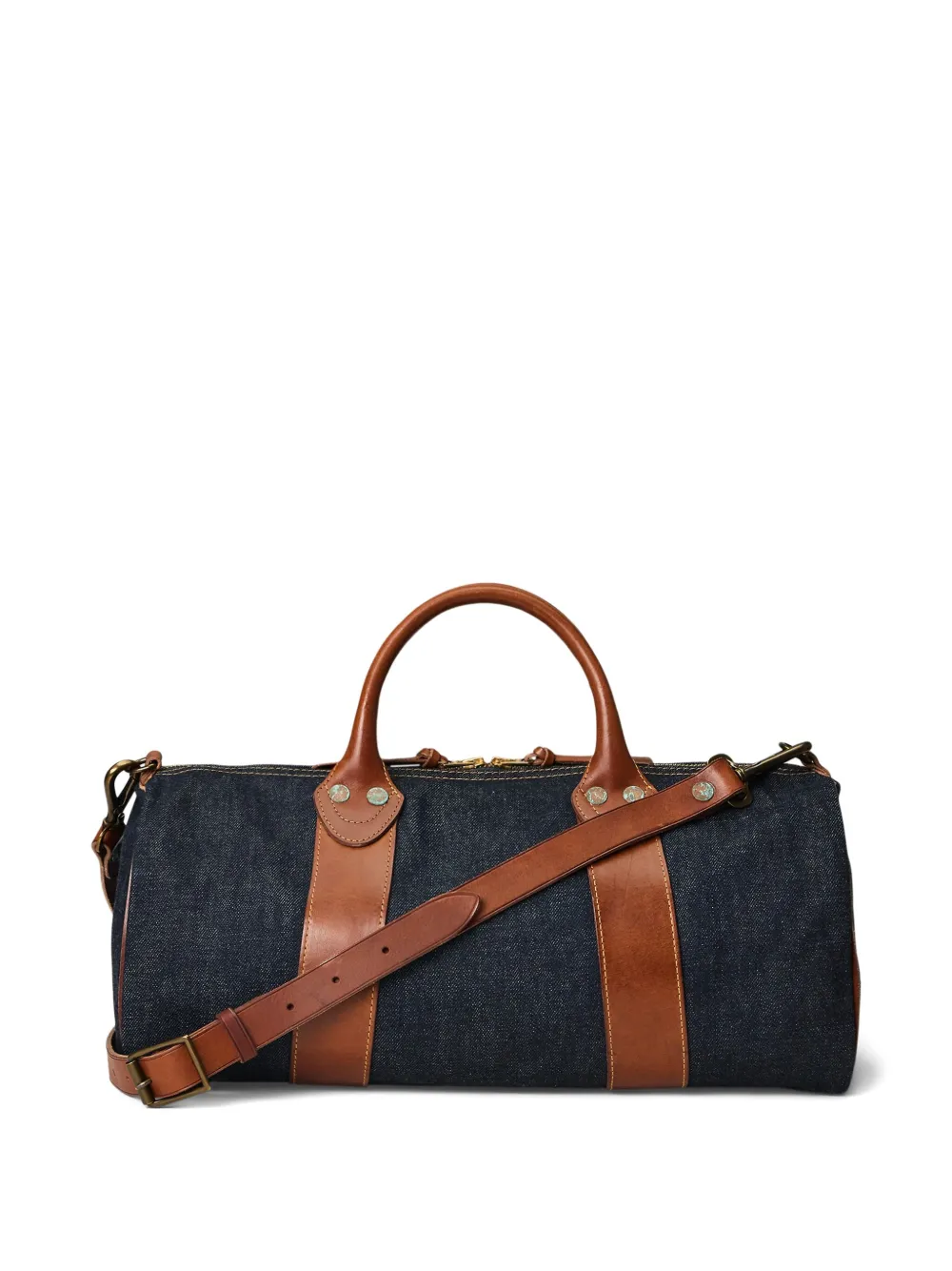 Ralph Lauren RRL Denim reistas met leren afwerking Blauw