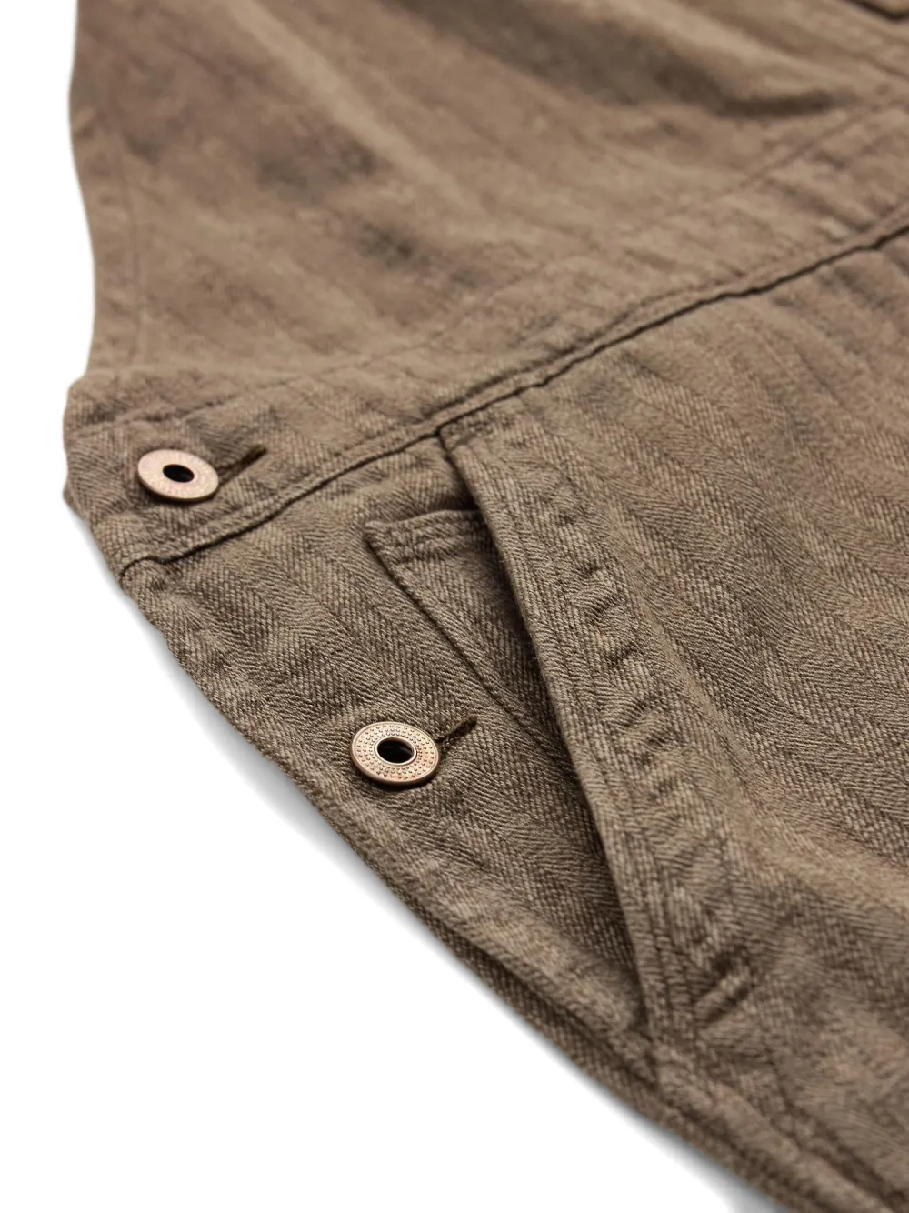 Rrl Herringbone-pattern Dungarees In Brown