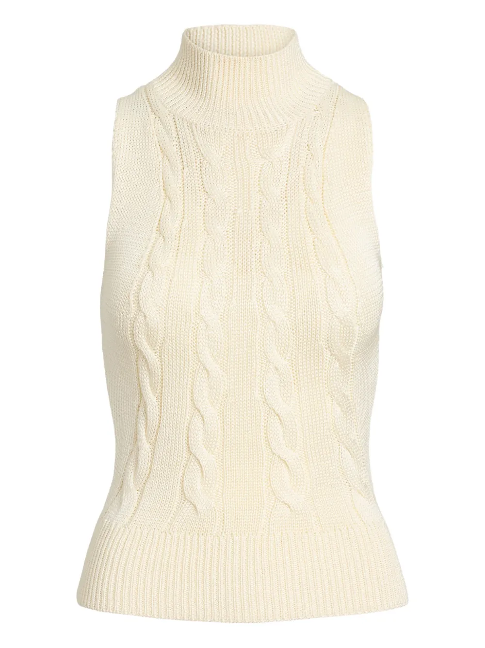Ralph Lauren Collection Kabelgebreide top met col Beige
