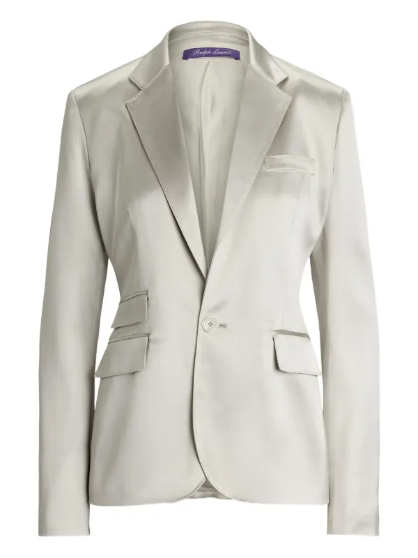 Ralph Lauren Collection Parker Satin-finish Tailored Blazer in Silver
