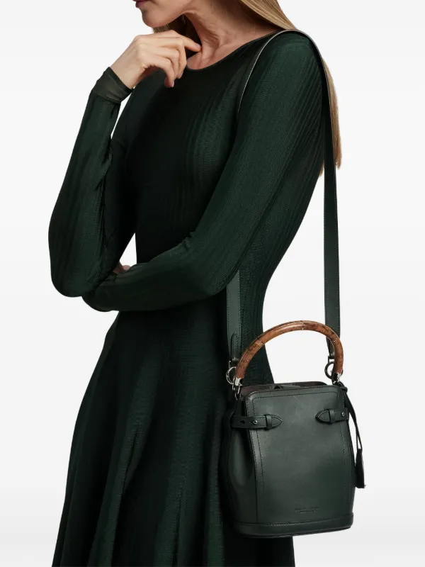 Ralph Lauren Collection bamboo-handle Leather Bucket Bag Green