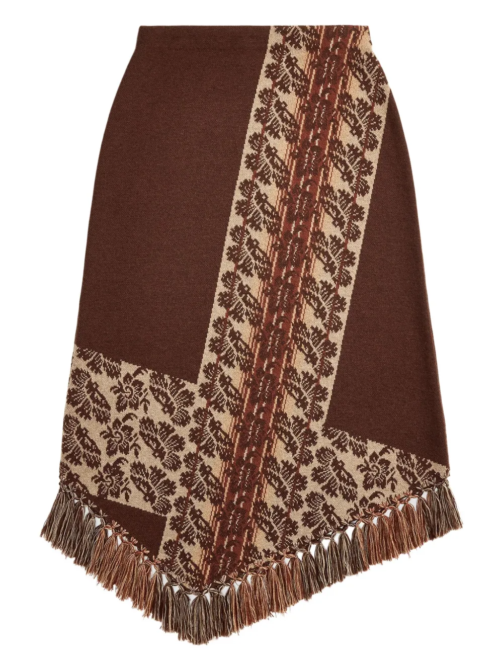 Ralph Lauren RRL fringed patterned midi skirt | Brown | Image 1