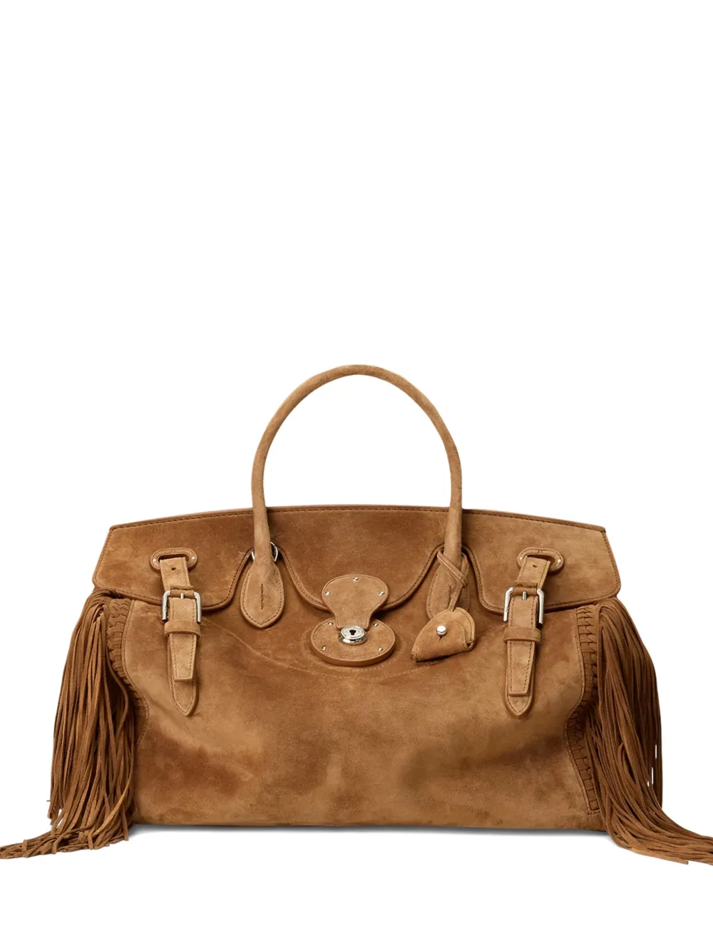 Ralph Lauren Collection Suède shopper met franje Bruin