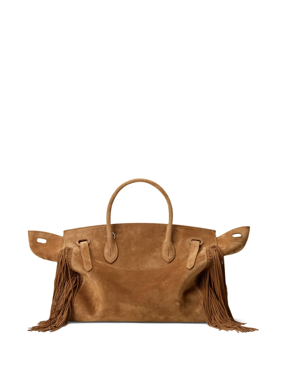 Ralph Lauren Collection Suède shopper met franje - Bruin