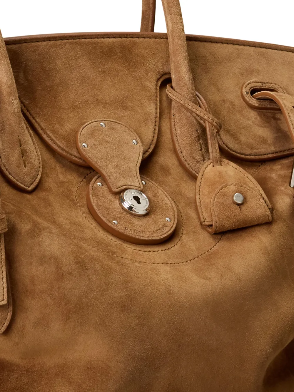 Ralph Lauren Collection Suède shopper met franje Bruin