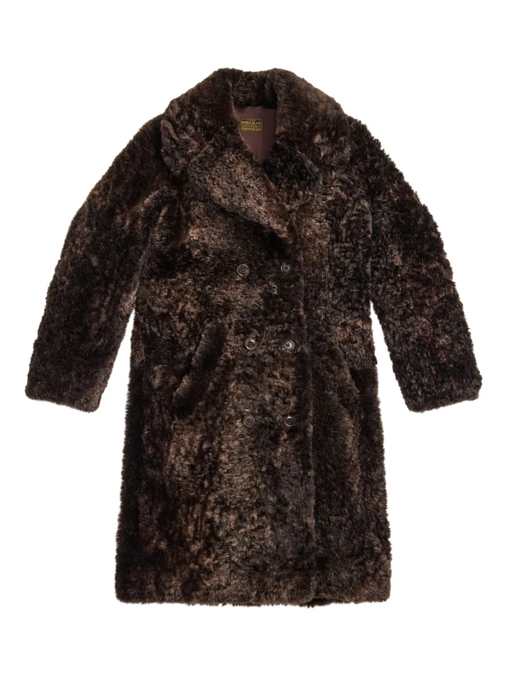 Rrl Mae Double-breasted Coat In Brown