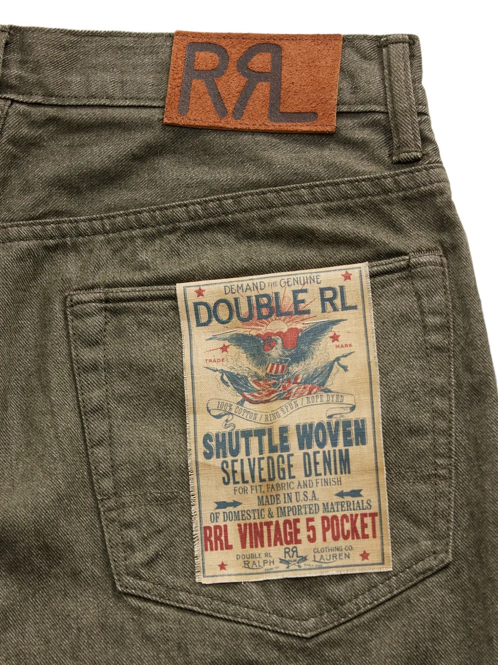 Ralph Lauren RRL Ruimvallende jeans Groen