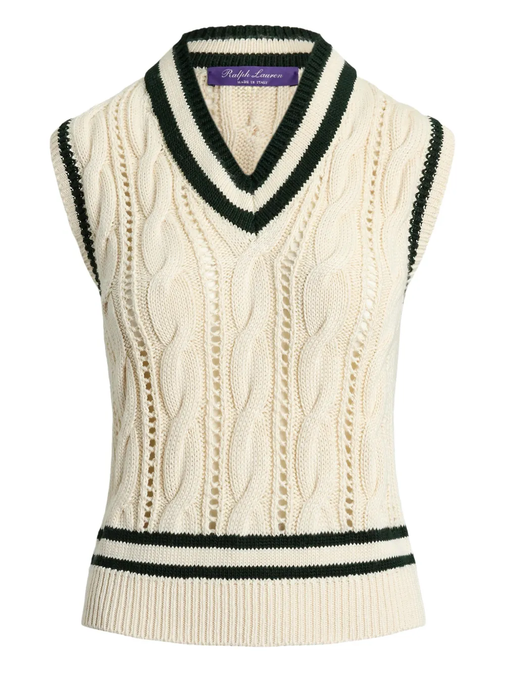 Ralph Lauren Collection Kabelgebreide spencer Beige