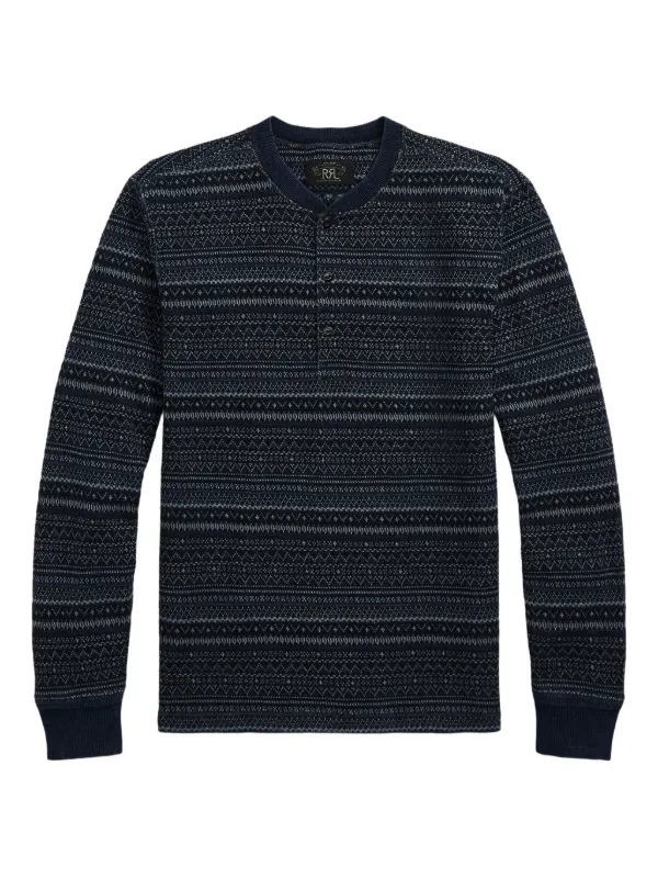 Ralph Lauren RRL intarsia-knit Sweater | Blue | FARFETCH CA