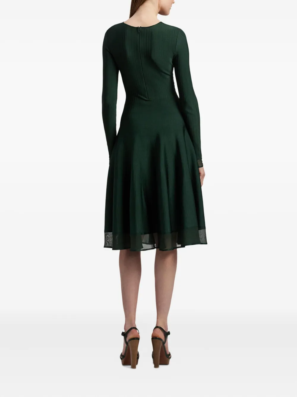 Ralph Lauren Collection Midi-jurk met lange mouwen Groen