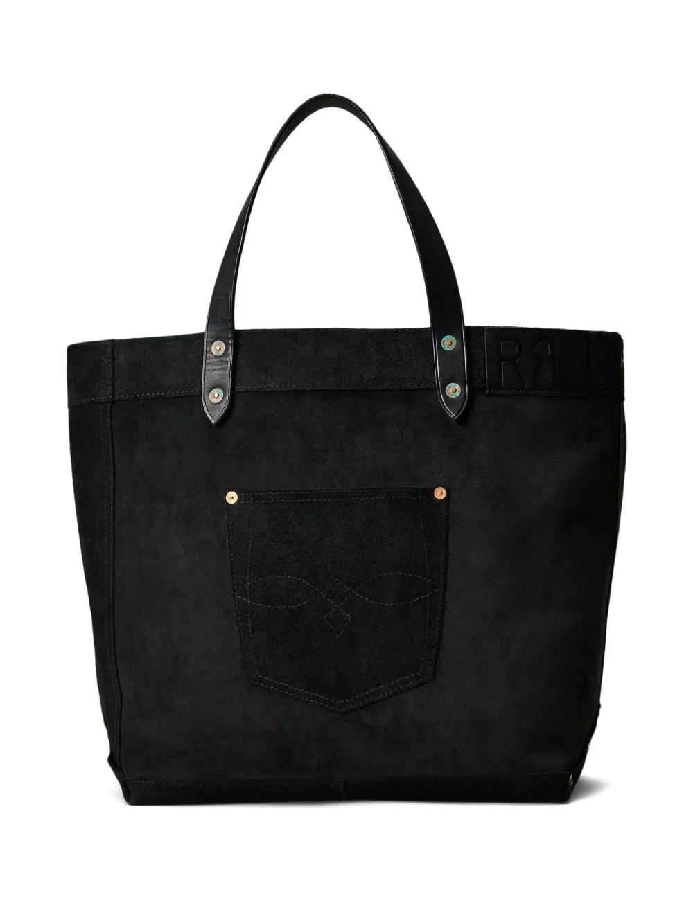Rrl Ranch Suede Tote Bag In Black
