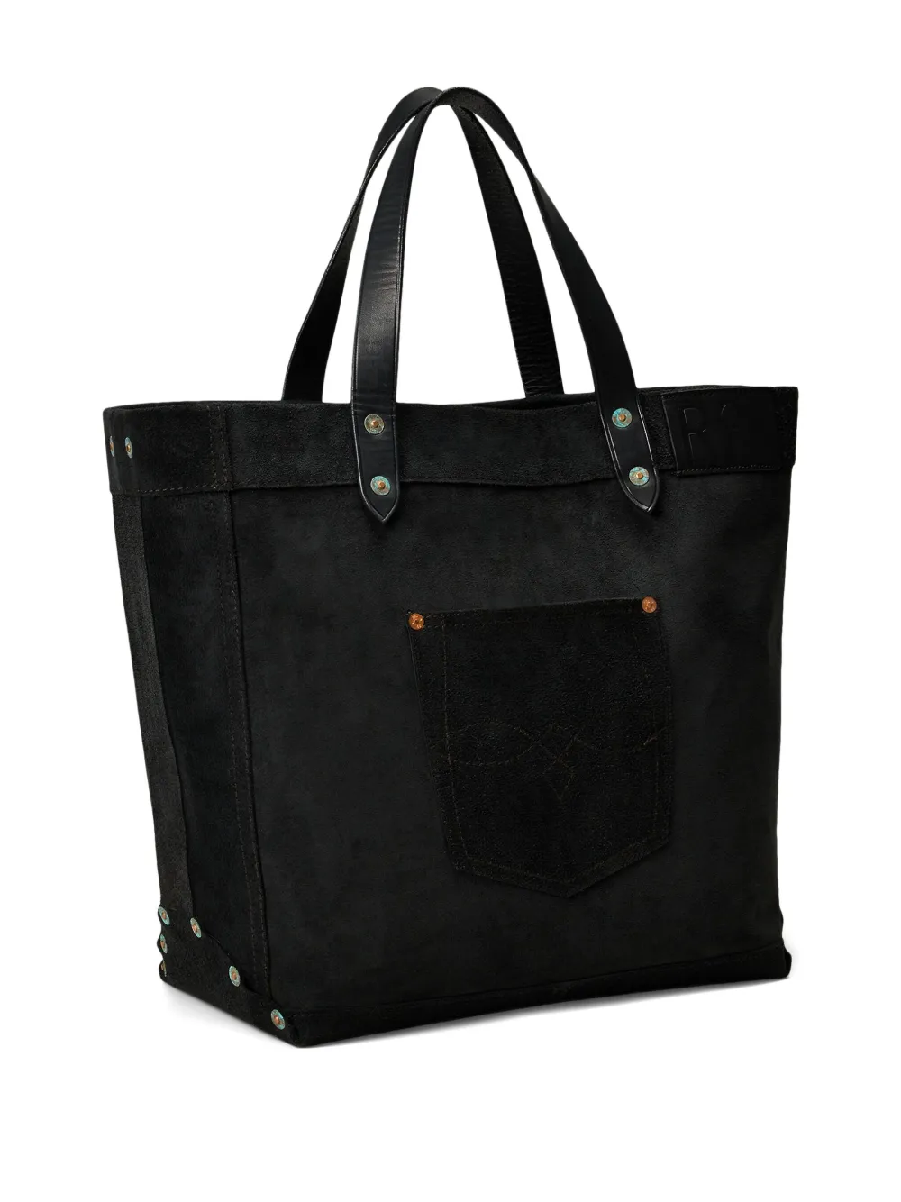 Rrl Ranch Suede Tote Bag In Black