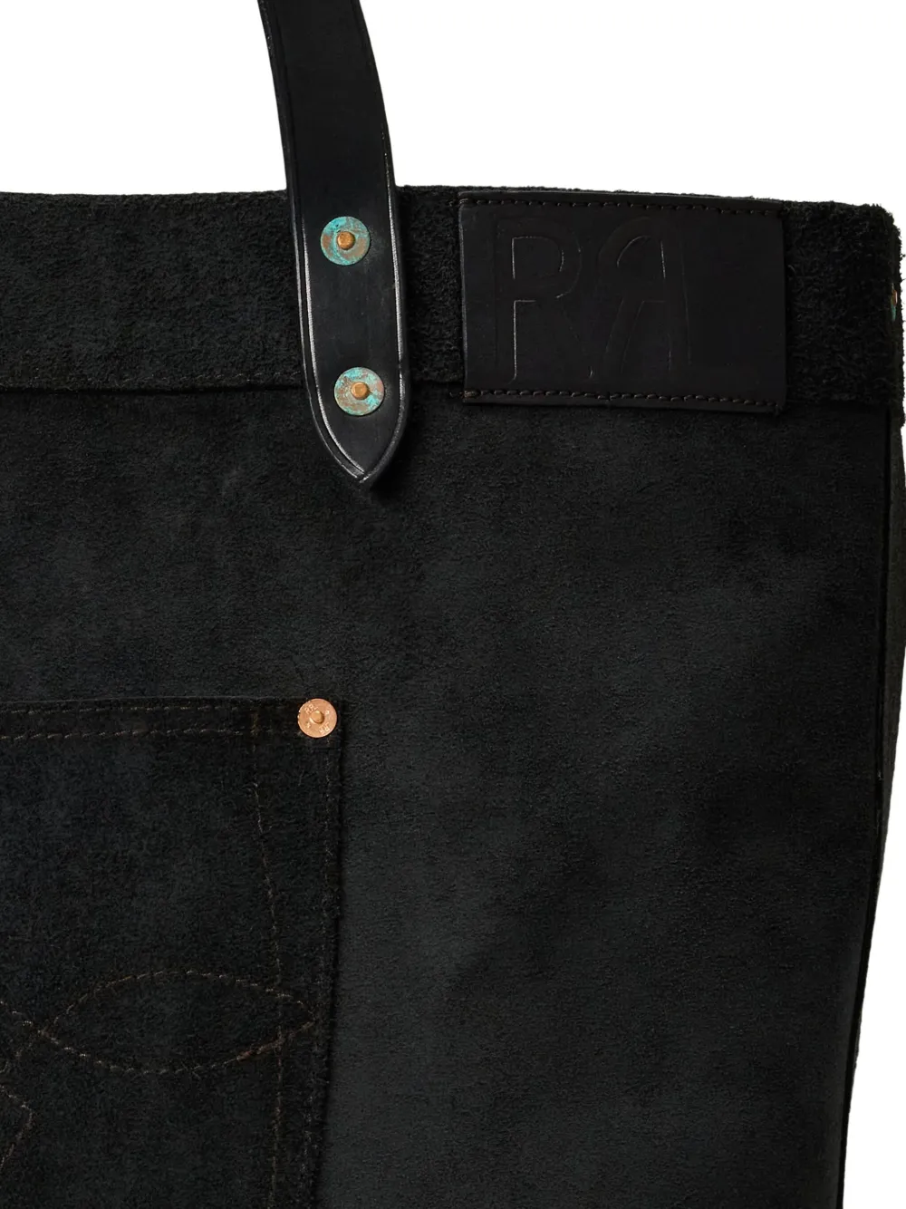 Rrl Ranch Suede Tote Bag In Black