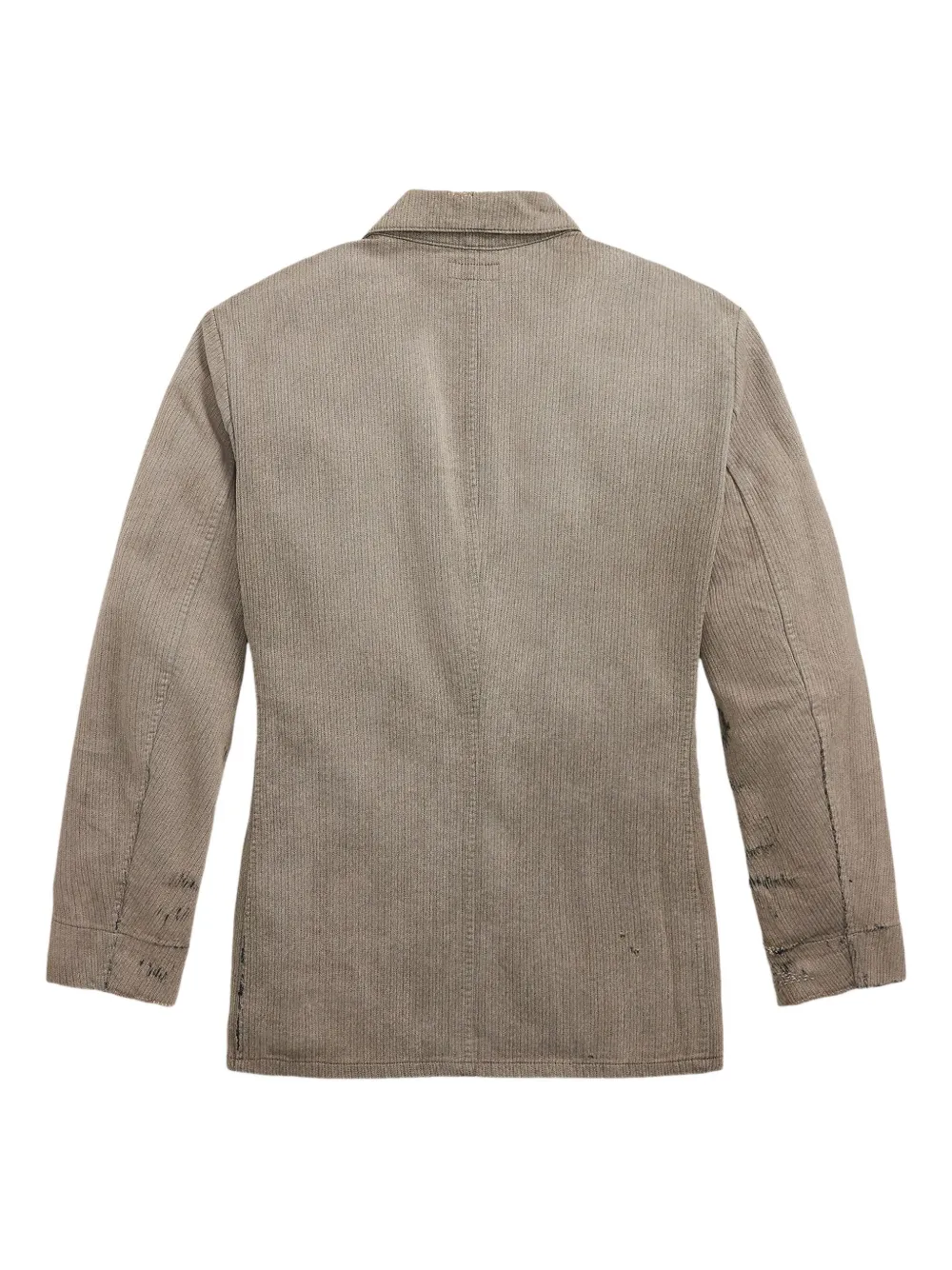 Rrl Distressed-finish Blazer In Gray