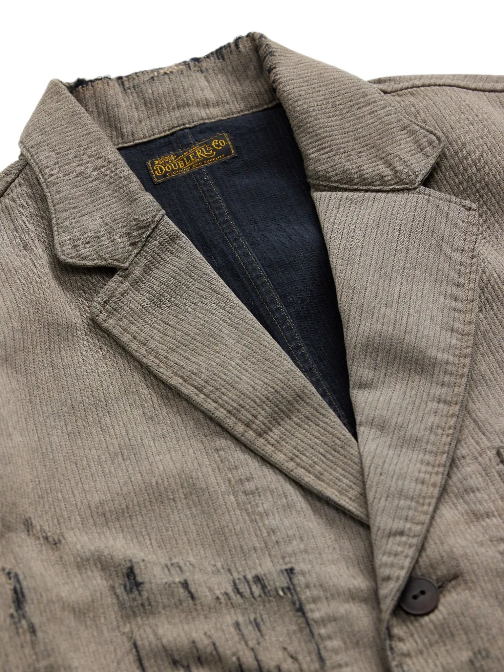 Rrl Distressed-finish Blazer In Gray