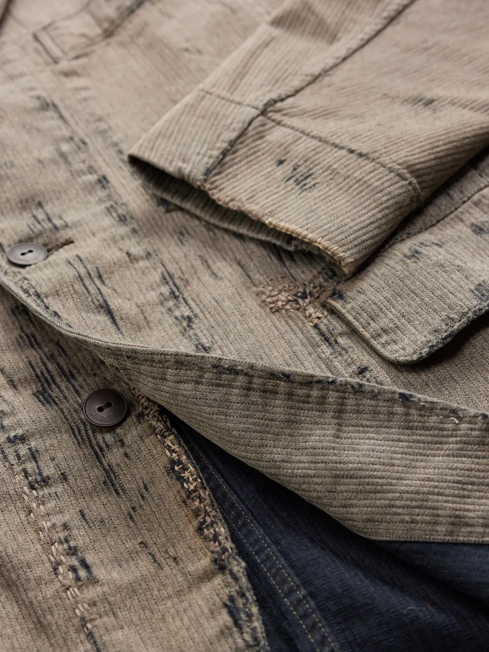 Rrl Distressed-finish Blazer In Gray