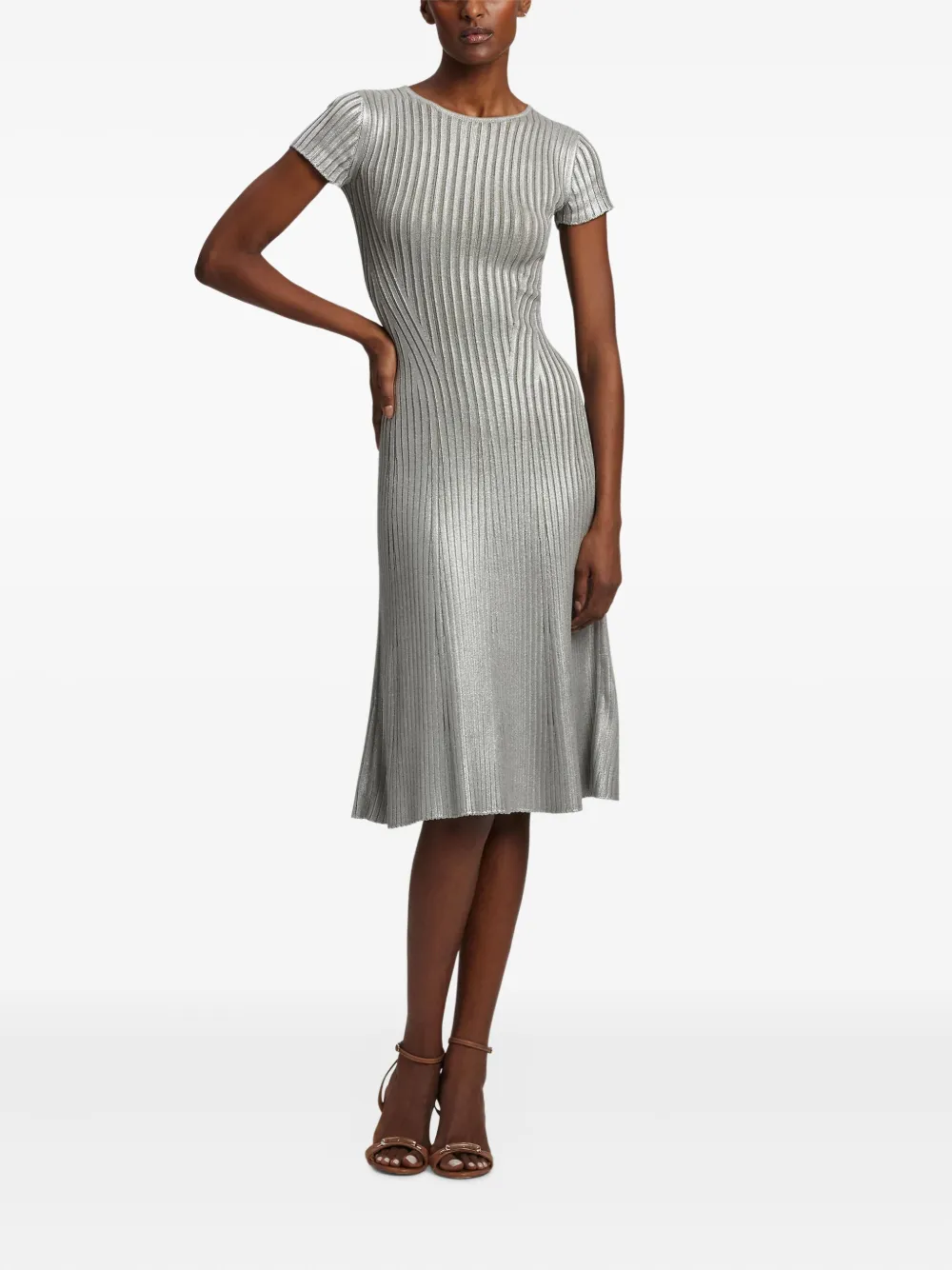 Ralph Lauren Collection Jurk met korte mouwen Zilver