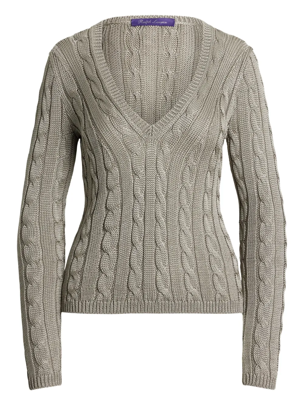 Ralph Lauren Collection Kabelgebreide sweater Grijs
