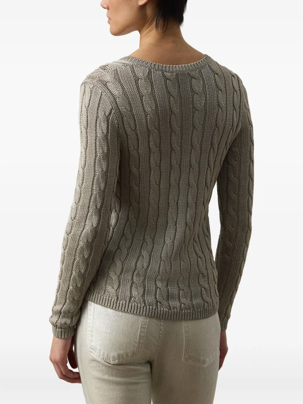Ralph Lauren Collection Kabelgebreide sweater Grijs