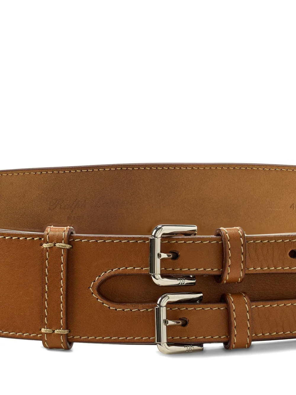 Ralph Lauren Collection Leren gespriem Bruin