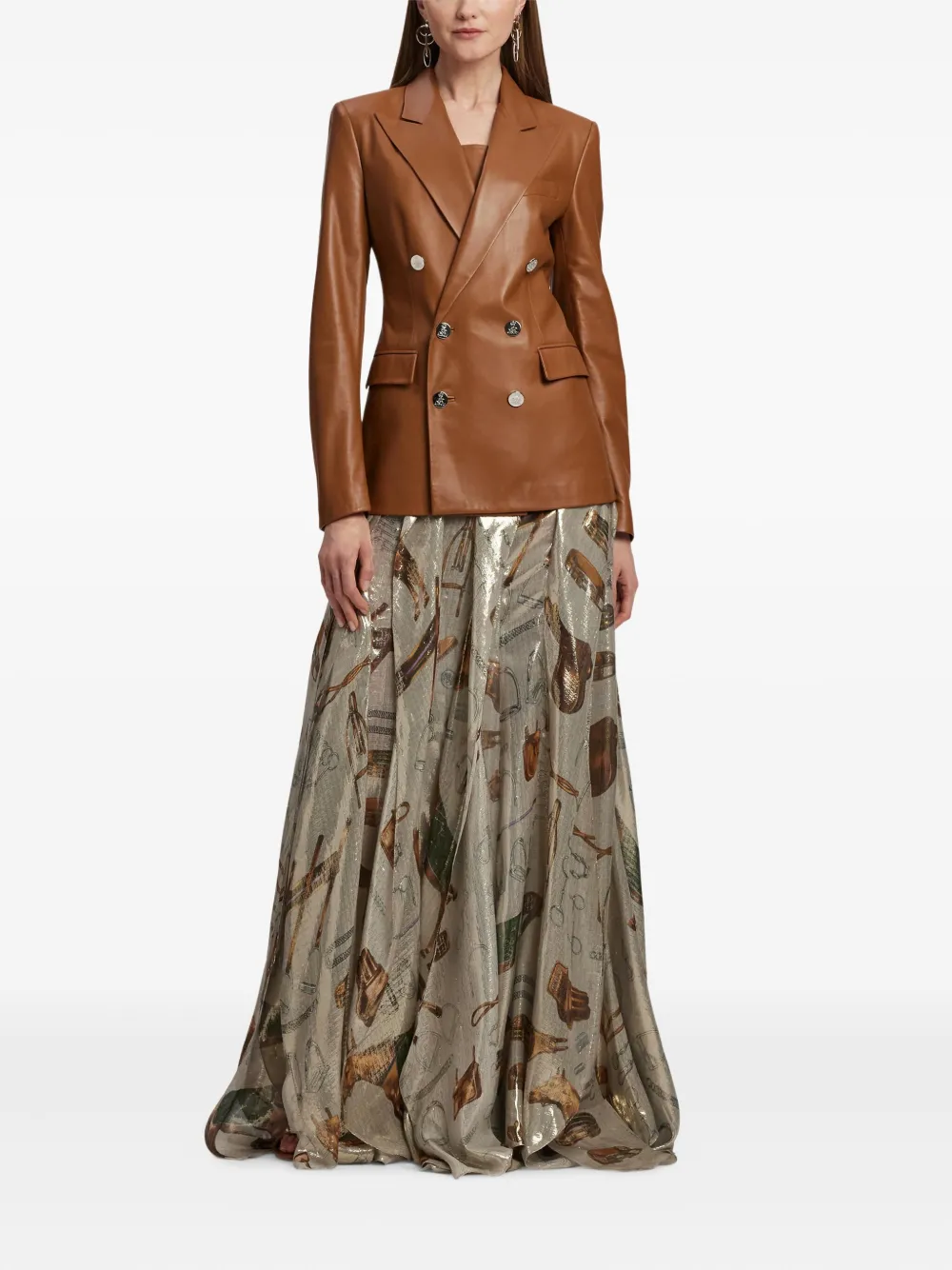 Ralph Lauren Collection Camden leren blazer Bruin