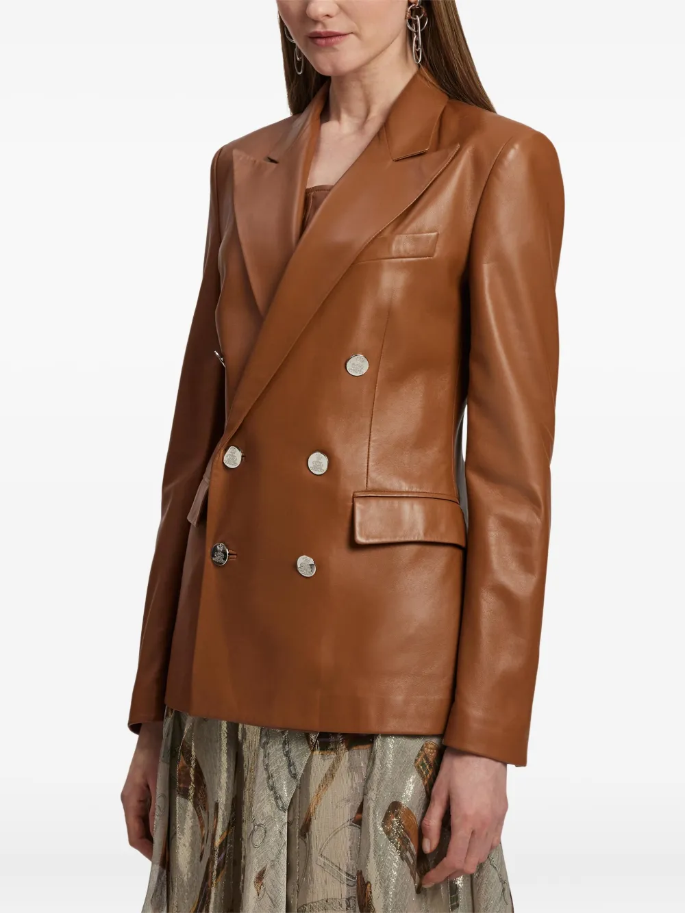 Ralph Lauren Collection Camden leren blazer Bruin