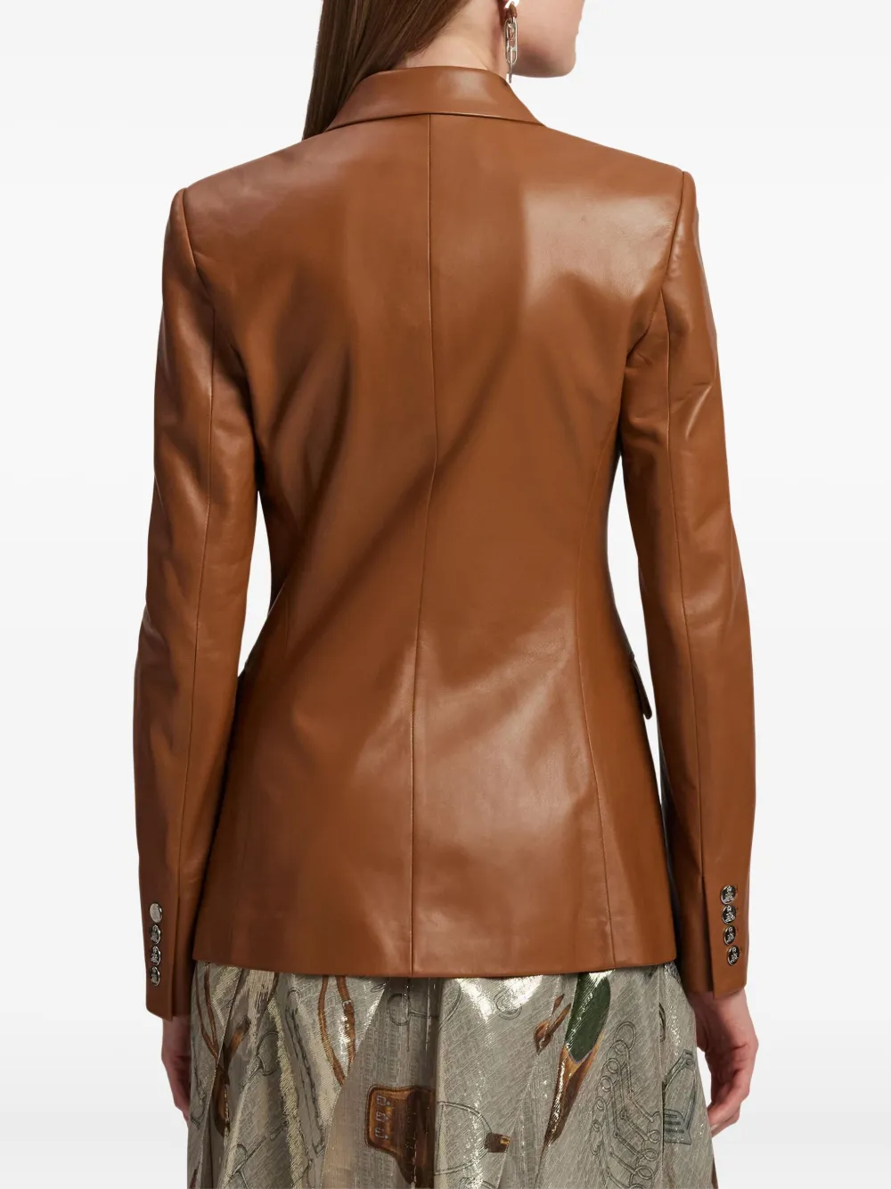 Ralph Lauren Collection Camden leren blazer Bruin
