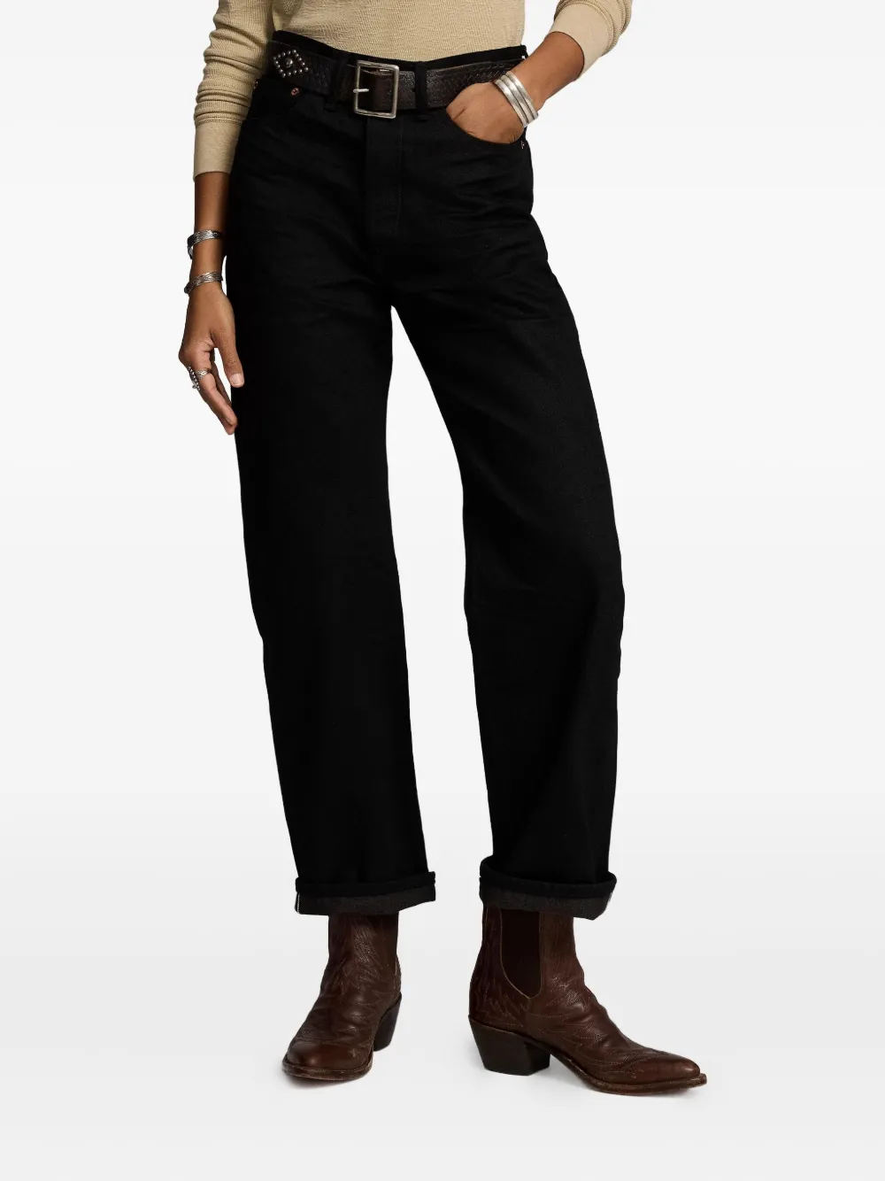 Ralph Lauren RRL High waist jeans Zwart