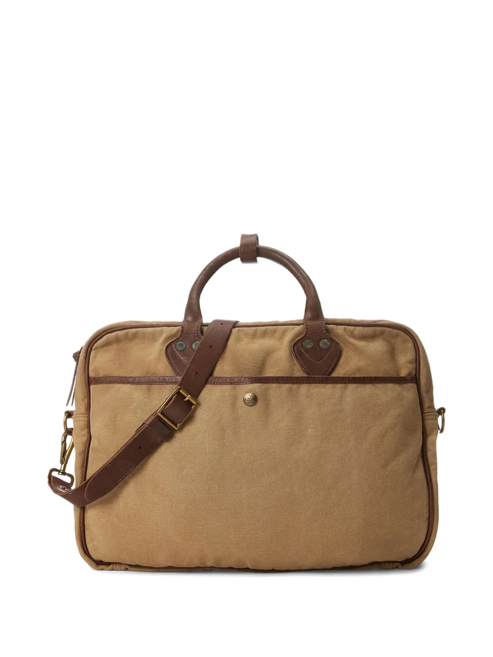 Ralph Lauren RRL Canvas aktetas met leren afwerking Beige