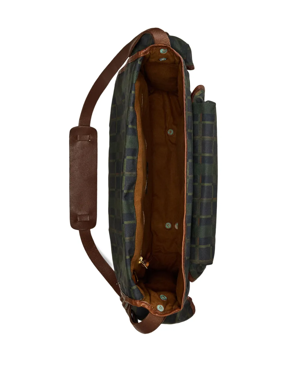 Rrl Medium Checked Messenger Bag In Blue