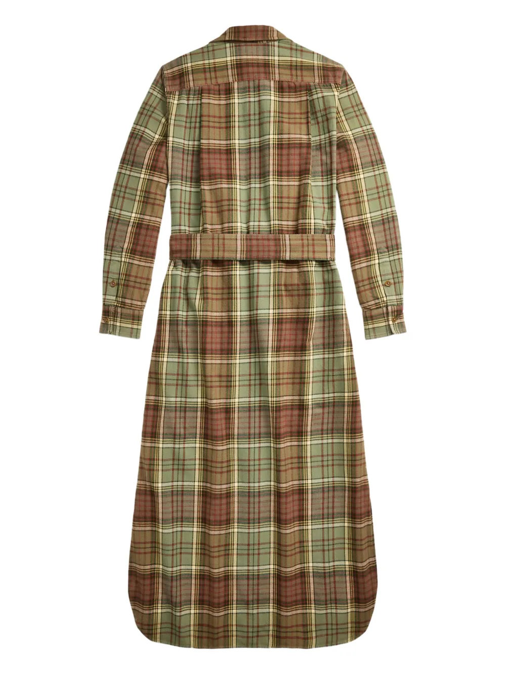 Rrl Selina Plaid Shirt Dress In Green