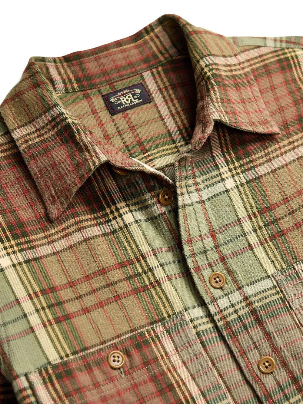 Rrl Selina Plaid Shirt Dress In Green