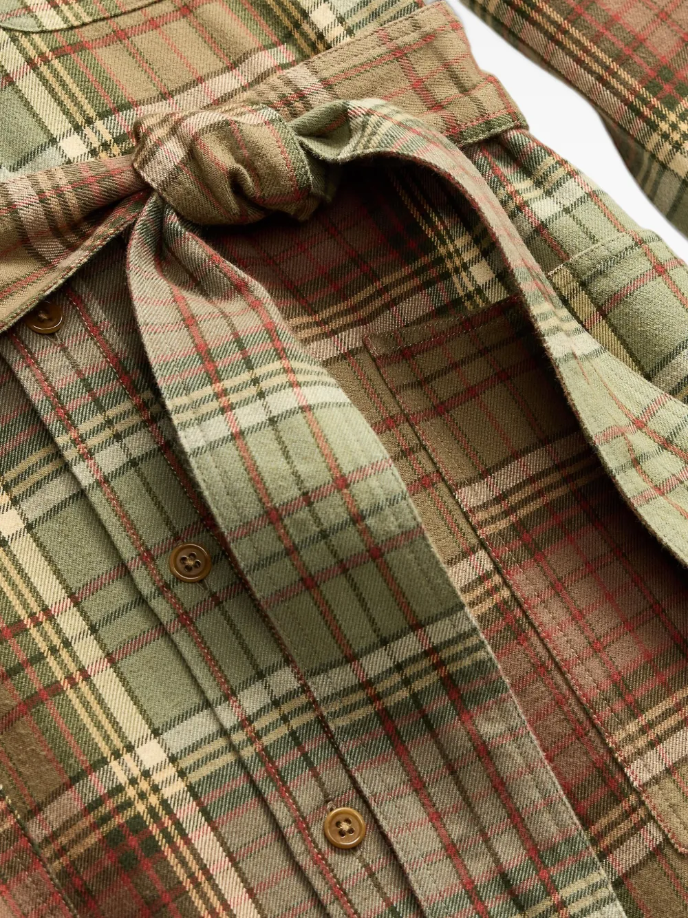 Rrl Selina Plaid Shirt Dress In Green