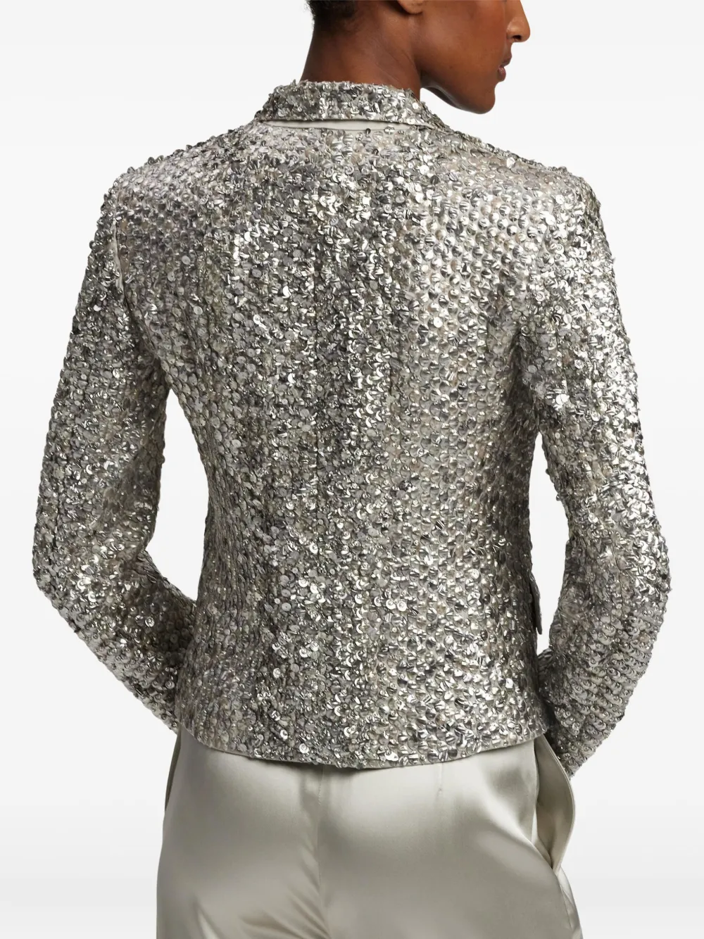 Ralph Lauren Collection Fawn blazer verfraaid met pailletten Grijs