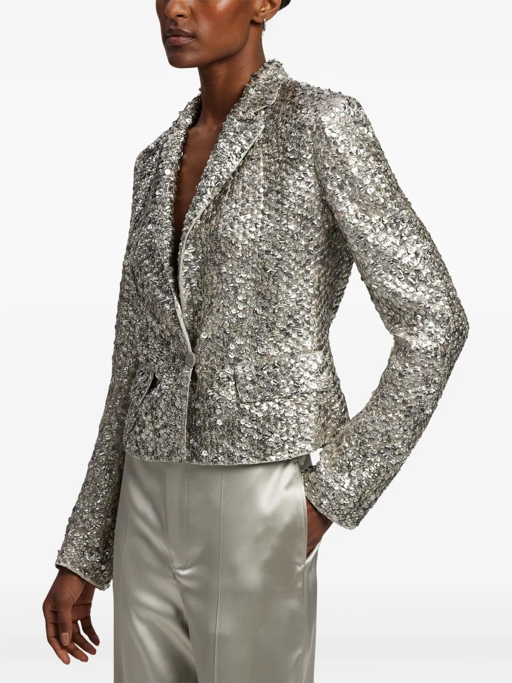 Ralph Lauren Collection Fawn blazer verfraaid met pailletten Grijs
