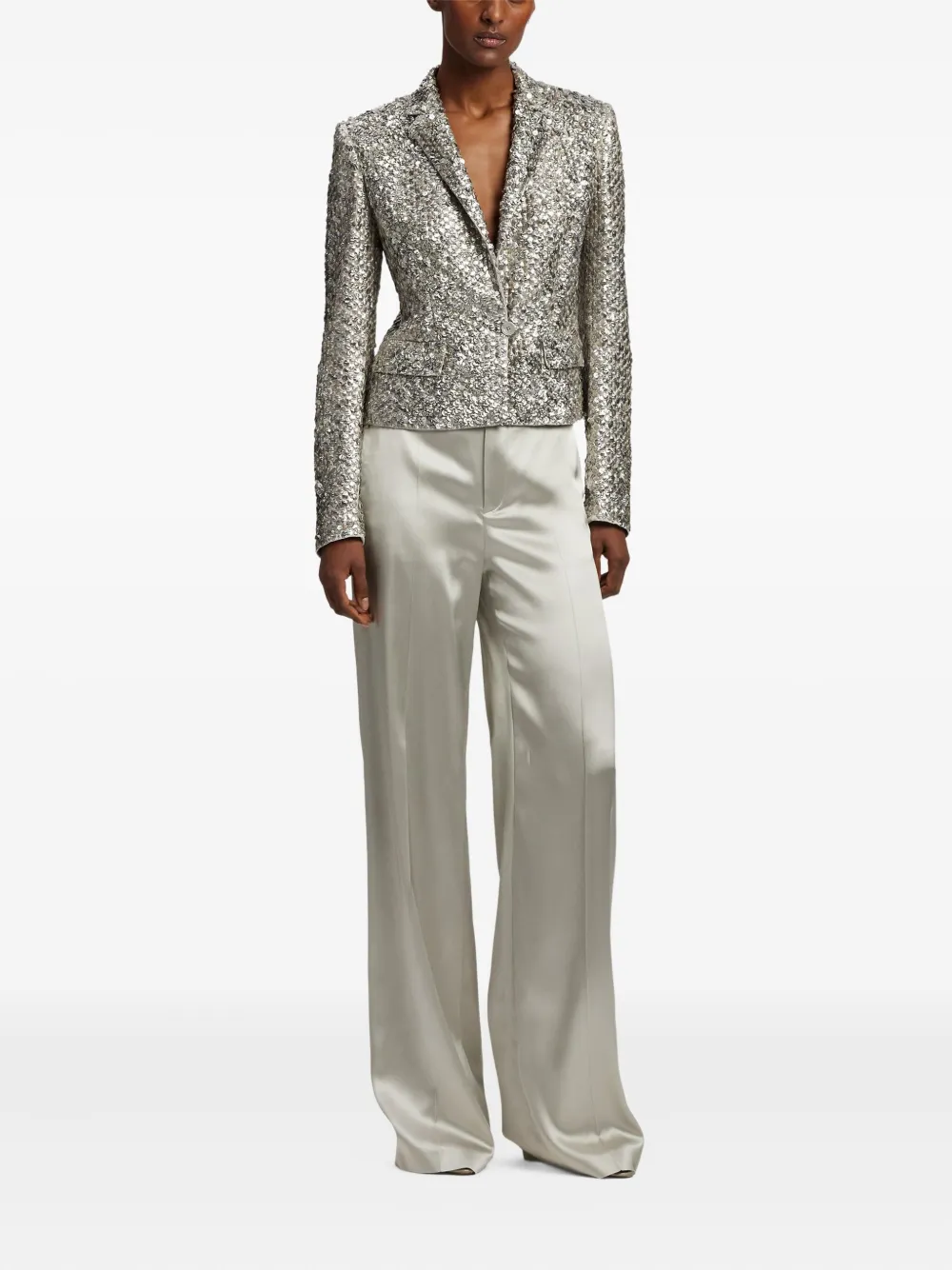 Ralph Lauren Collection Fawn blazer verfraaid met pailletten Grijs