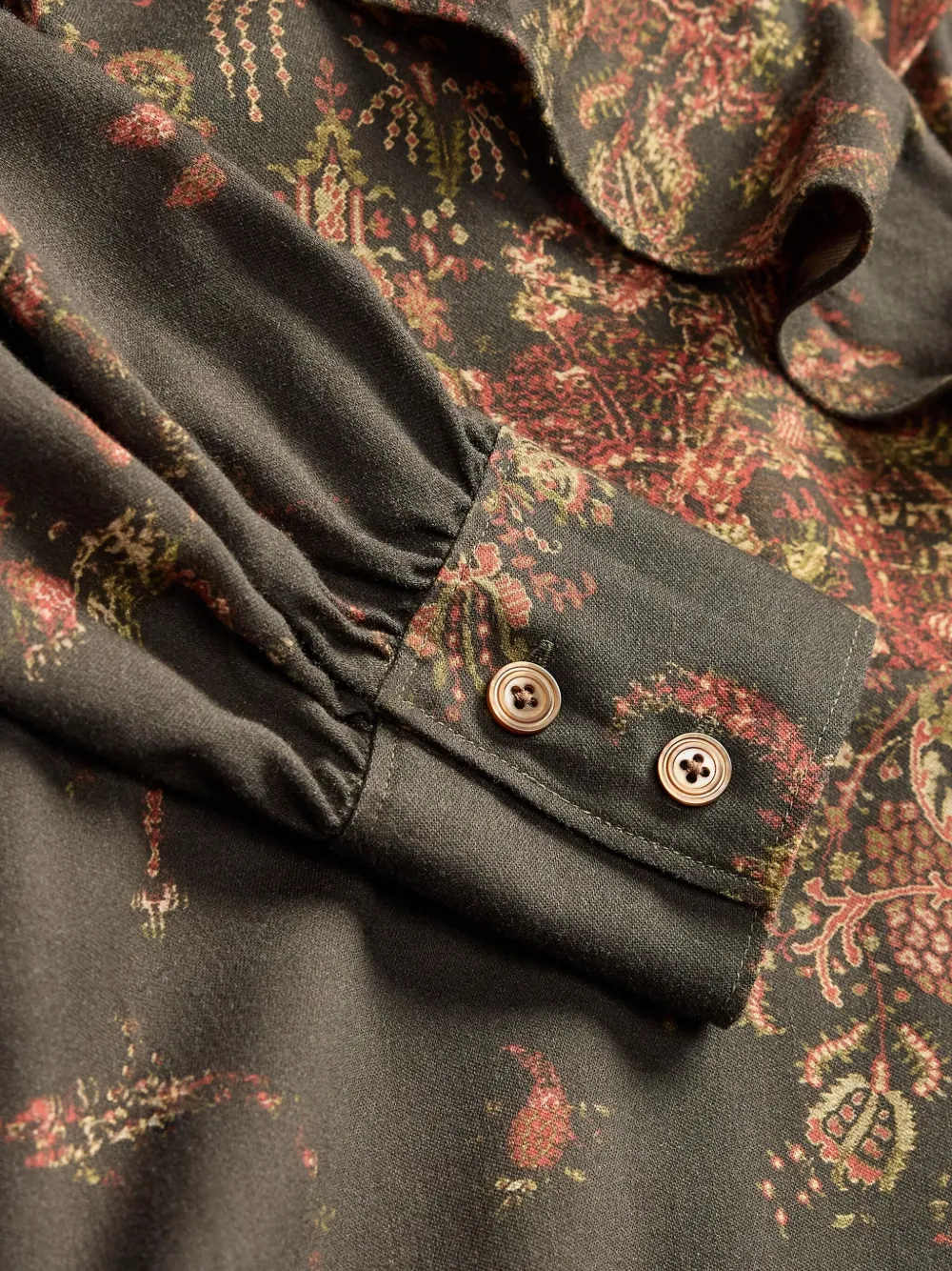 Ralph Lauren RRL Alice jurk met bloemenprint en ruches Bruin