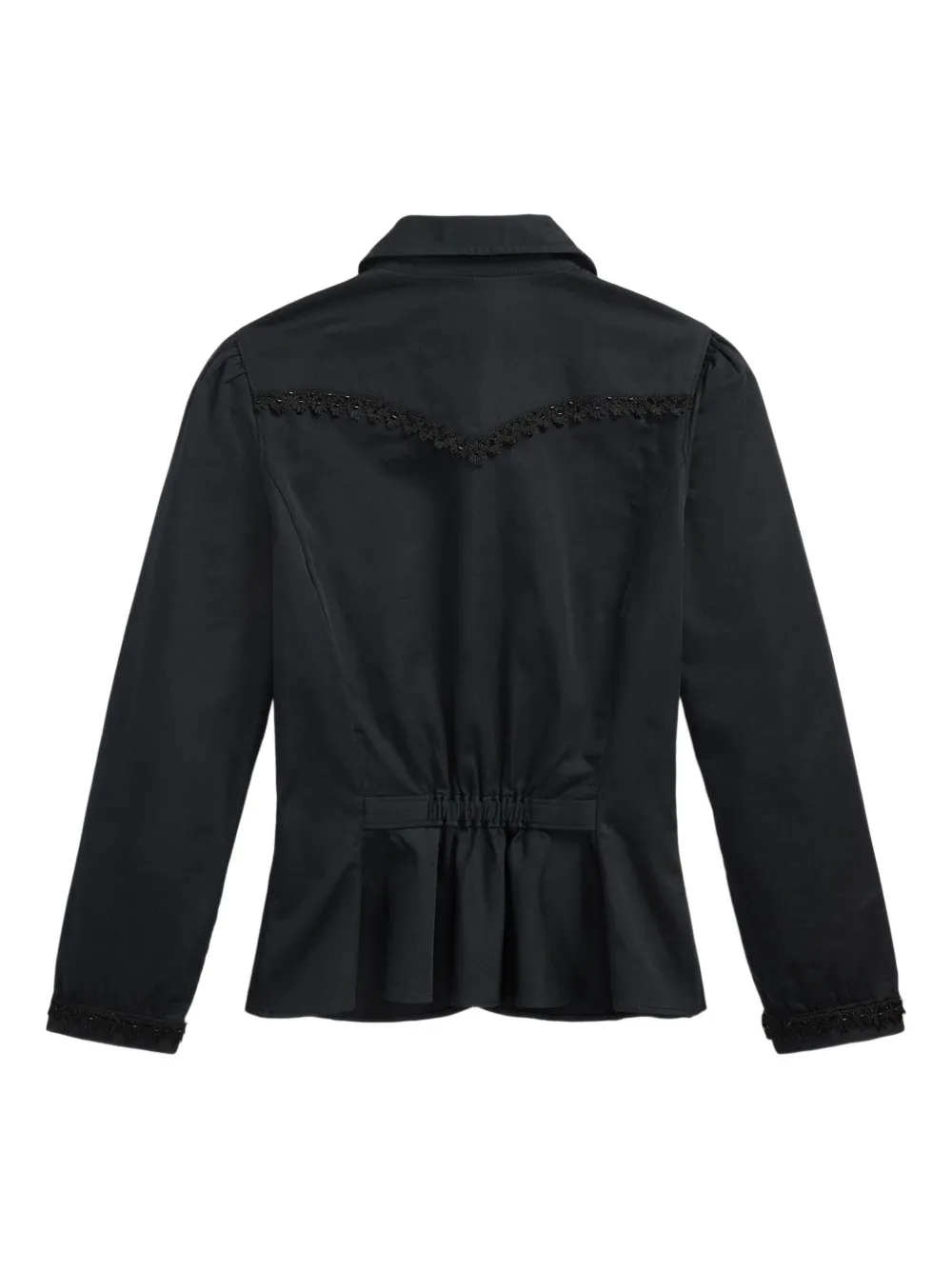 Ralph Lauren RRL Emilie button-up blouse met borduurwerk - Zwart