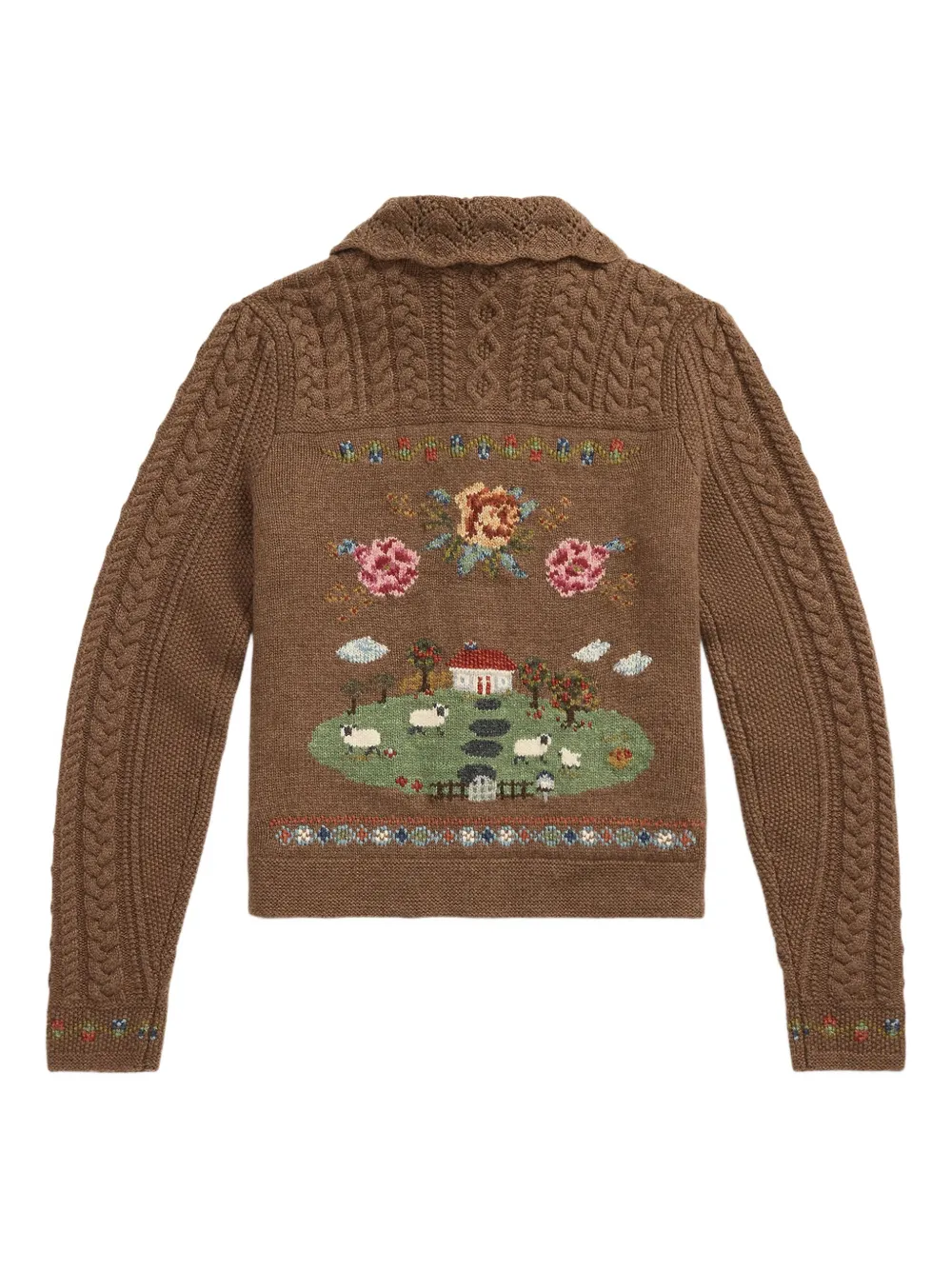 Ralph Lauren RRL Vest met geborduurde bloemen Bruin