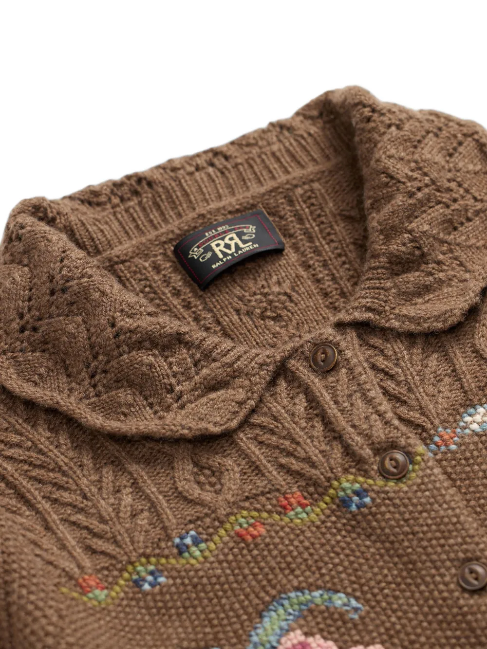 Ralph Lauren RRL Vest met geborduurde bloemen Bruin