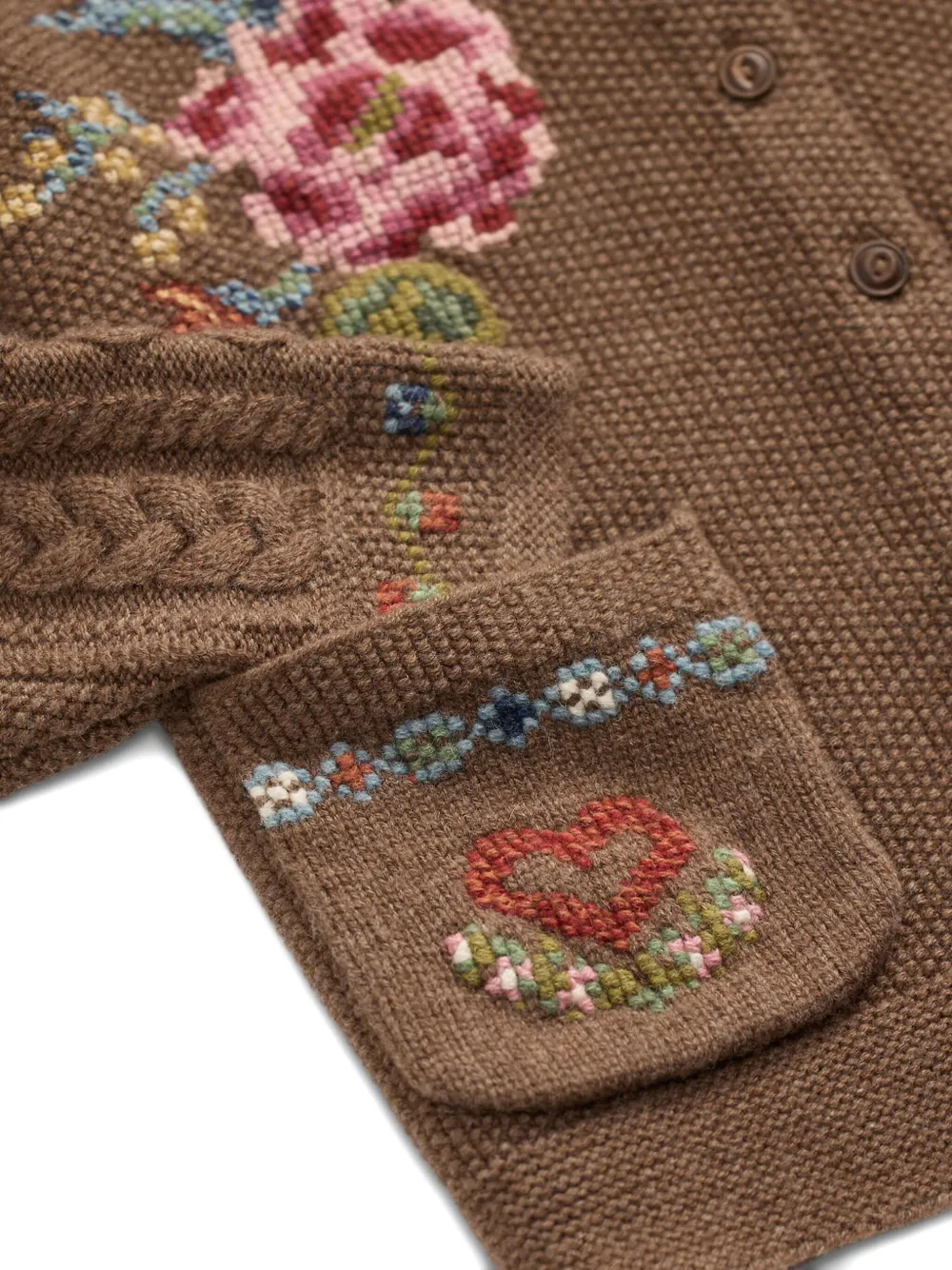 Ralph Lauren RRL Vest met geborduurde bloemen Bruin