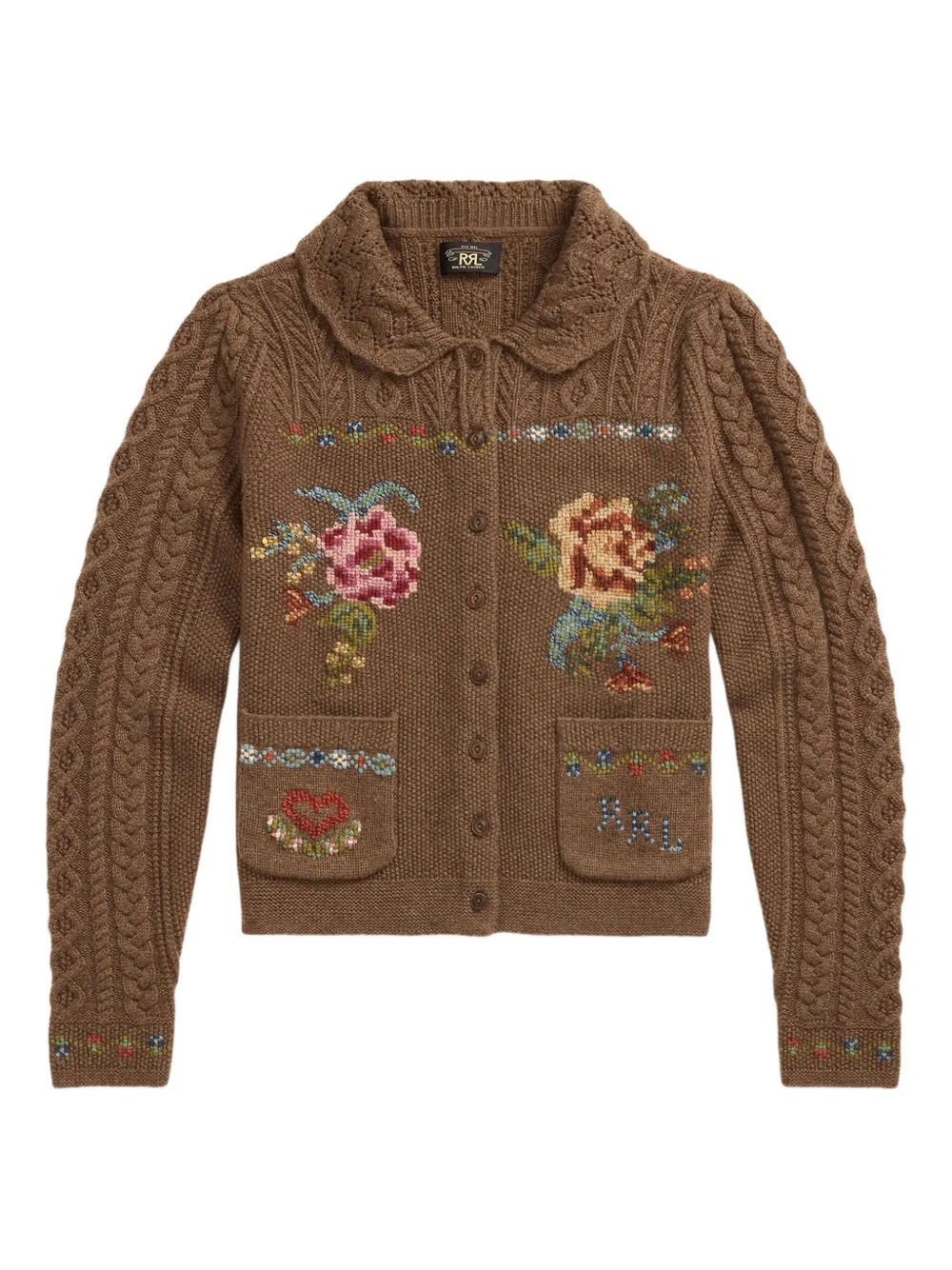 Ralph Lauren RRL フローラル カーディガン - ブラウン Ralph Lauren RRL フローラル カーディガン - ブラウン