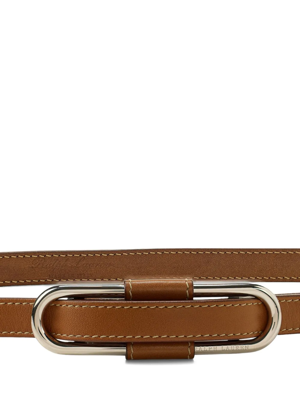 Ralph Lauren Collection Riem met ovalen gesp Bruin