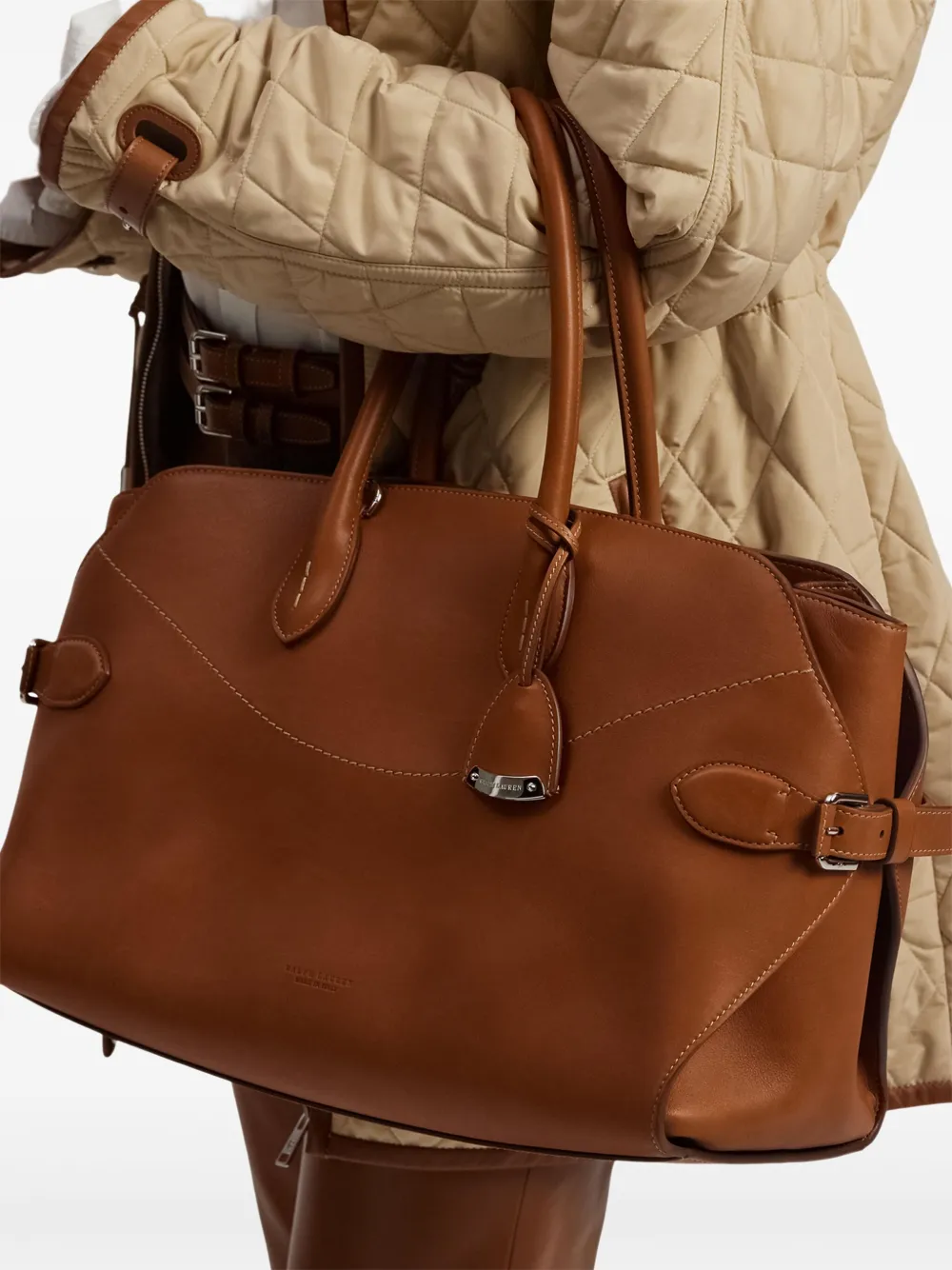 Ralph Lauren Collection Medium leren shopper Bruin