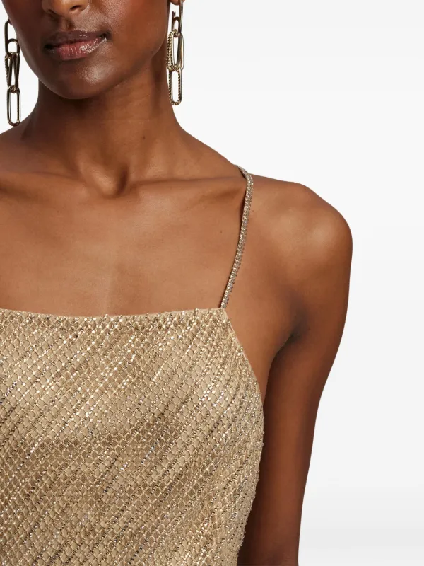 Ralph Lauren Collection Metallic Mesh Slip Dress | Neutrals | FARFETCH