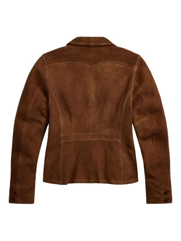 Ralph Lauren RRL Rose button-front Suede Jacket Brown FARFETCH