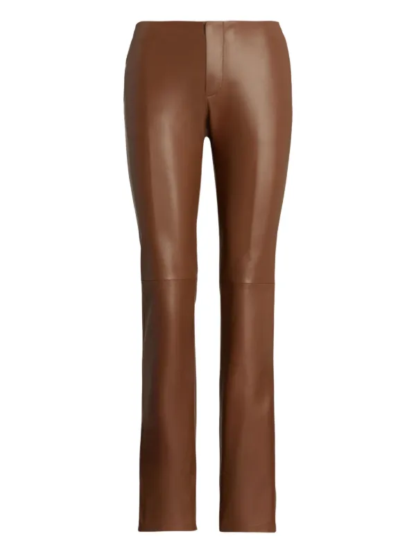Ralph Lauren Collection Leather Trousers in Brown