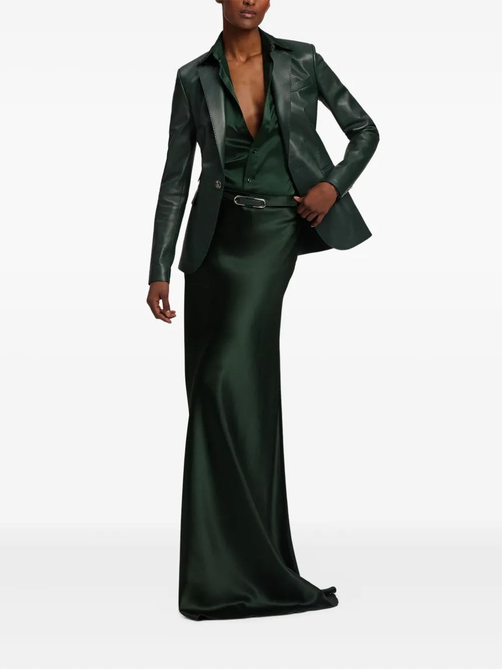 Ralph Lauren Collection Parker leren blazer Groen