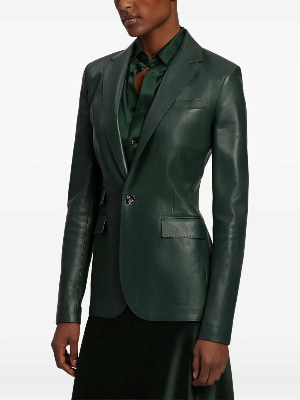 Ralph Lauren Collection Parker leren blazer Groen