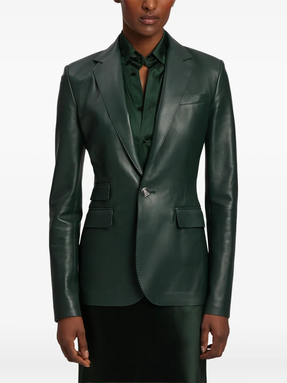 Ralph Lauren Collection Parker leren blazer Groen